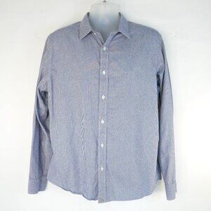 UNTUCKit Shirt Mens XL Slim Blue White Houndstooth Button Up Long Sleeve Conwill